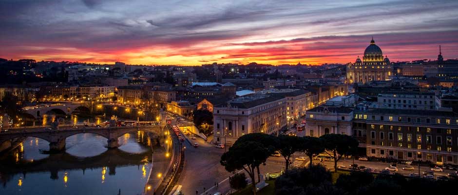 Immagine esemplificativa che si può apprezzare da uno dei ristoranti panoramici di Roma